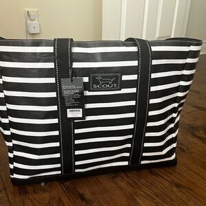 Scout Black and White Striped Tote